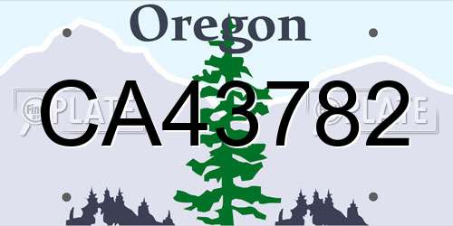 CA43782 Oregon License Plate