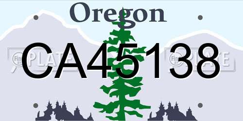 CA45138 Oregon License Plate