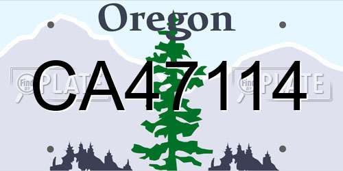CA47114 Oregon License Plate