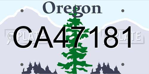 CA47181 Oregon License Plate