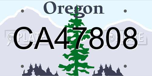 CA47808 Oregon License Plate