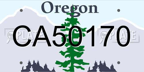 CA50170 Oregon License Plate