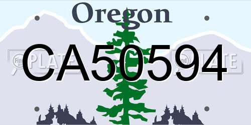 CA50594 Oregon License Plate