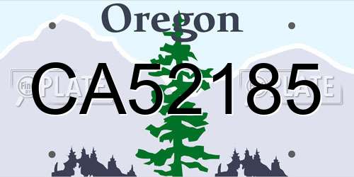 CA52185 Oregon License Plate