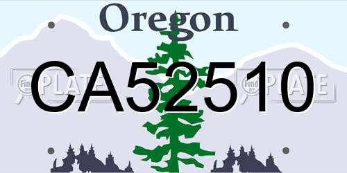 CA52510 Oregon License Plate