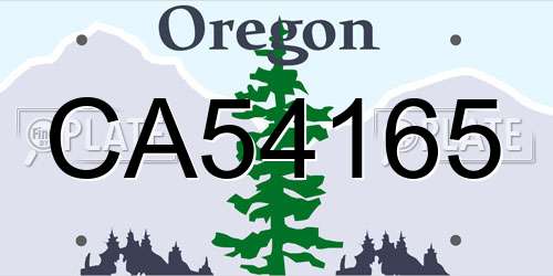 CA54165 Oregon License Plate