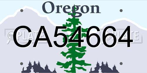 CA54664 Oregon License Plate