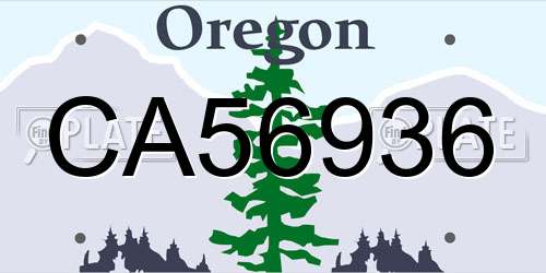CA56936 Oregon License Plate