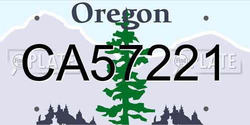 CA57221 Oregon License Plate