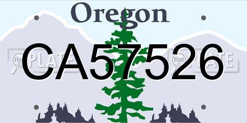 CA57526 Oregon License Plate