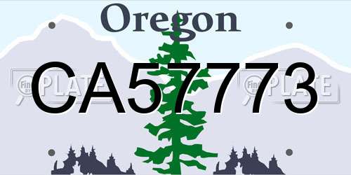 CA57773 Oregon License Plate