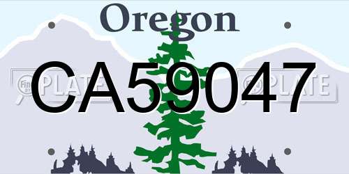 CA59047 Oregon License Plate