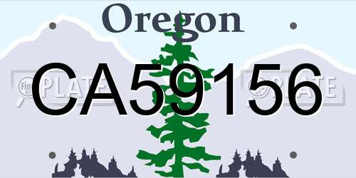 CA59156 Oregon License Plate