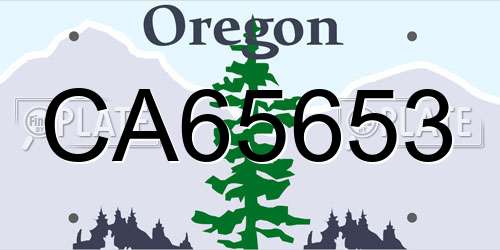 CA65653 Oregon License Plate