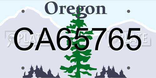 CA65765 Oregon License Plate