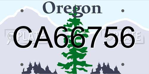 CA66756 Oregon License Plate