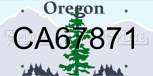 CA67871 Oregon License Plate