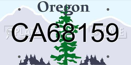 CA68159 Oregon License Plate