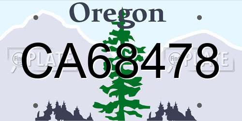 CA68478 Oregon License Plate