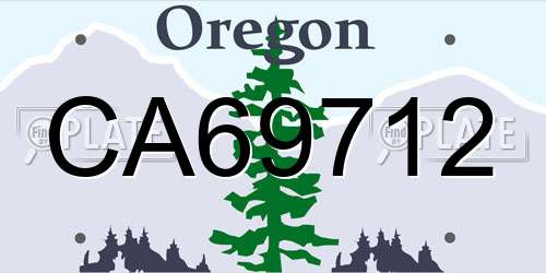 CA69712 Oregon License Plate