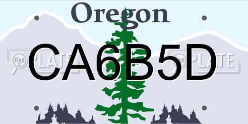 CA6B5D Oregon License Plate