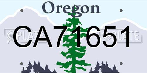 CA71651 Oregon License Plate
