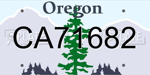 CA71682 Oregon License Plate