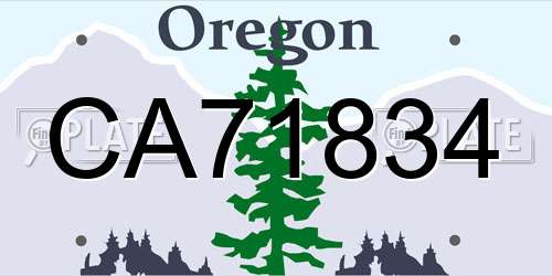 CA71834 Oregon License Plate