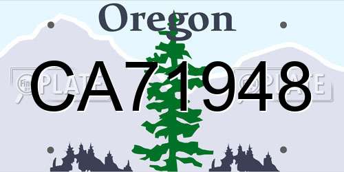 CA71948 Oregon License Plate