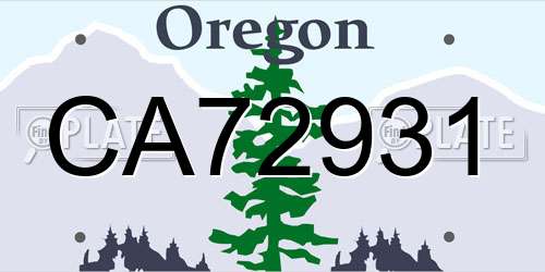 CA72931 Oregon License Plate