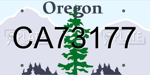 CA73177 Oregon License Plate