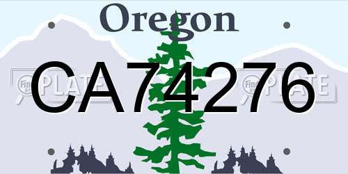 CA74276 Oregon License Plate