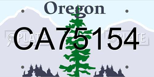 CA75154 Oregon License Plate