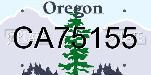 CA75155 Oregon License Plate
