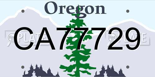 CA77729 Oregon License Plate
