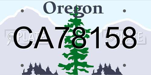 CA78158 Oregon License Plate