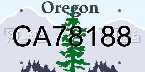CA78188 Oregon License Plate