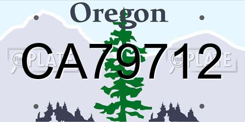CA79712 Oregon License Plate