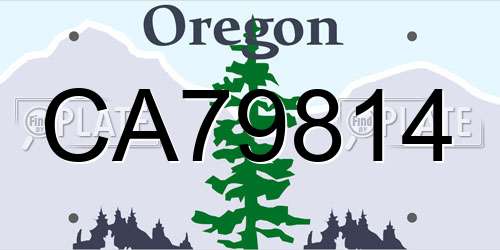 CA79814 Oregon License Plate