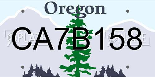 CA7B158 Oregon License Plate