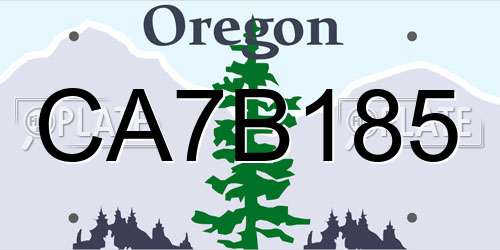 CA7B185 Oregon License Plate