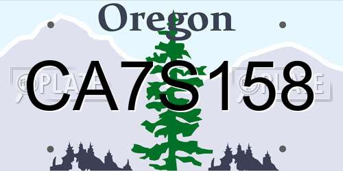 CA7S158 Oregon License Plate
