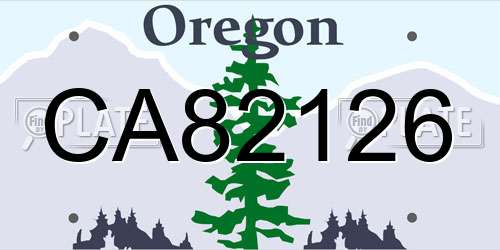 CA82126 Oregon License Plate