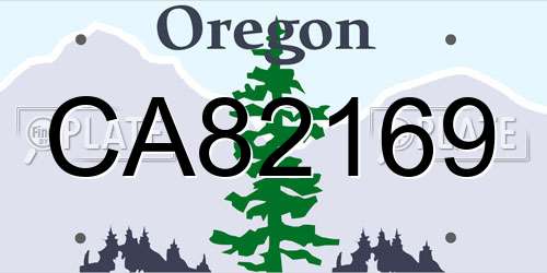CA82169 Oregon License Plate