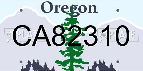 CA82310 Oregon License Plate