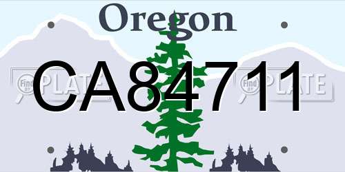 CA84711 Oregon License Plate