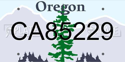 CA85229 Oregon License Plate