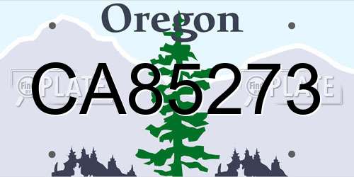 CA85273 Oregon License Plate