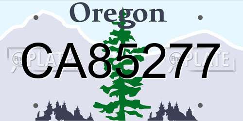 CA85277 Oregon License Plate