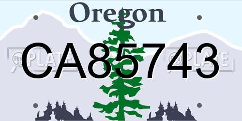 CA85743 Oregon License Plate